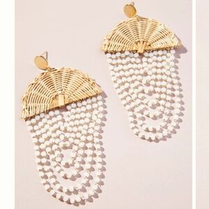 Anthrpologie RaffIa Dan Stone Drippy Earrings NWT